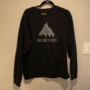Burton Classic Mountain Logo Black Crewneck Sweatshirt
